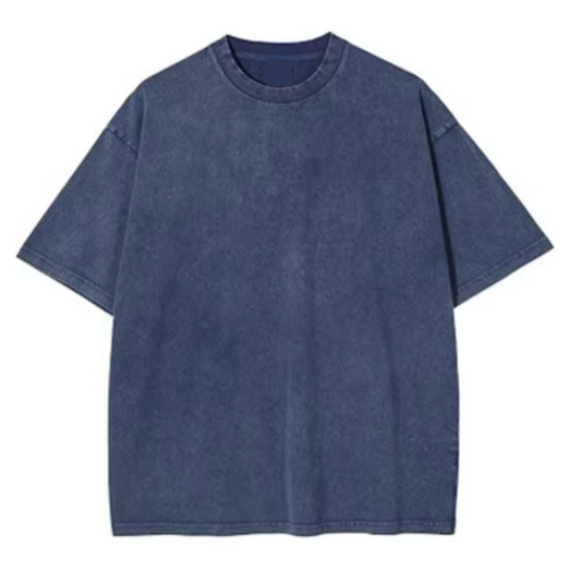 DAILY FIT ヘビーウェイト アシッドウォッシュTシャツ（ブルー)