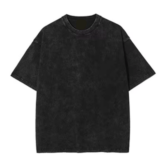 DAILY FIT ヘビーウェイト アシッドウォッシュTシャツ（ブラック)